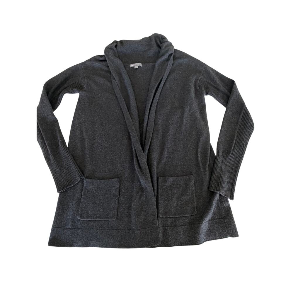 GapBody Charcoal Gray Open Front Cardigan Sweater Size Small Retro